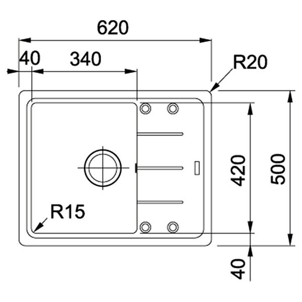 Кухонная мойка Franke Basis BFG 611-62 (114.0565.090) гранитная - врезная - оборотная - Серый камень 114.0565.090 фото