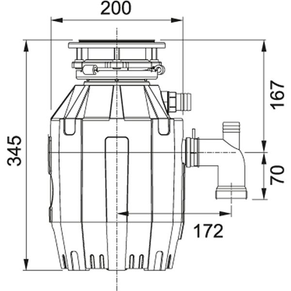 Подрібнювач харчових відходів Franke TURBO ELITE TE-50 (134.0535.229) потужність 0.5 к.с 134.0535.229 фото