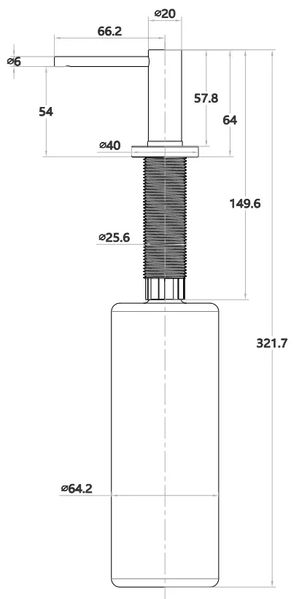 Дозатор для кухонної мийки графітовий врізний Nett DGr-300 204 фото