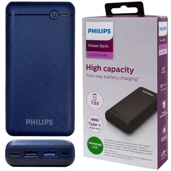 Philips Power Bank 20000mAh (DLP1720CV) Deep Blue 1/DLP1720CV  фото