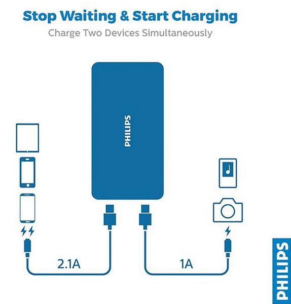 Power Bank Philips 20000mAh (DLP1720CV) Deep Blue DLP1720CB фото