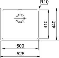 Кухонная мойка Franke Sirius SID 110-50 (125.0395.602) из тектонайта - монтаж под столешницу - Чёрный 125.0395.602 фото