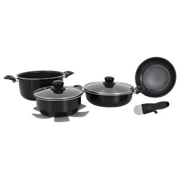 Набір посуду Gimex Cookware Set induction 7 предметів Black (6977222) DAS302019 фото