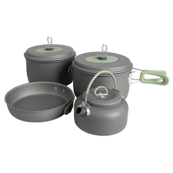 Набор посуды Bo-Camp Explorer XL 4 Pieces Hard Anodized Grey/Green (2200249) DAS302116 фото