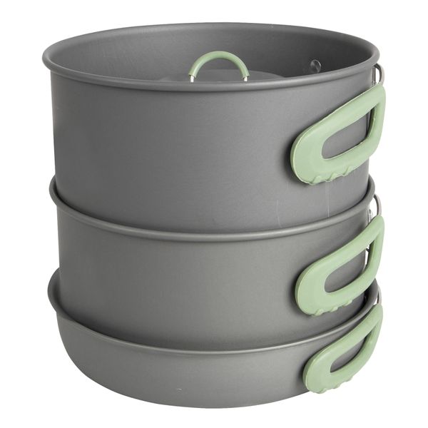 Набор посуды Bo-Camp Explorer XL 4 Pieces Hard Anodized Grey/Green (2200249) DAS302116 фото