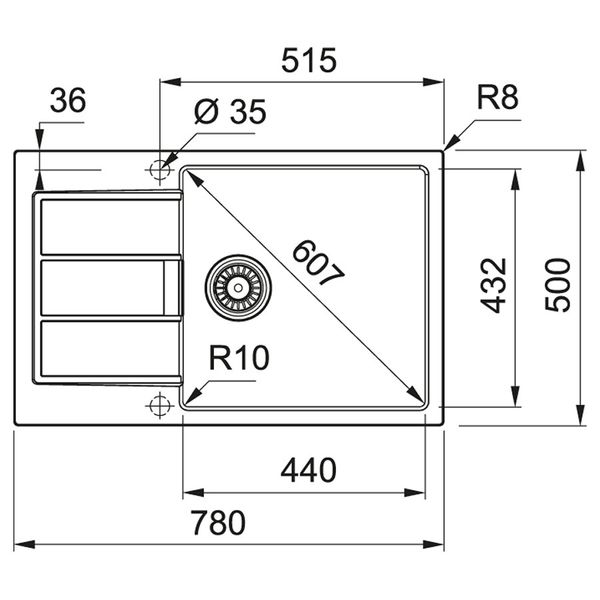 Кухонна мийка Franke Sirius 2.0 S2D 611-78 XL (143.0621.338) з тектонайта - врізна - оборотна - Білий (2 отвори) 143.0621.338 фото