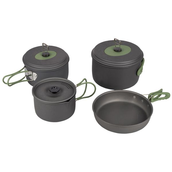 Набор посуды Bo-Camp Explorer 4 Pieces 19 Hard Anodized Grey/Green (2200241) DAS302733 фото