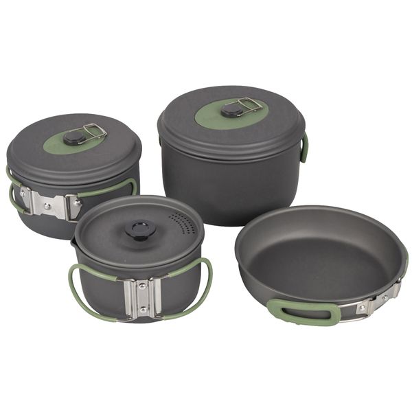 Набор посуды Bo-Camp Explorer 4 Pieces 19 Hard Anodized Grey/Green (2200241) DAS302733 фото