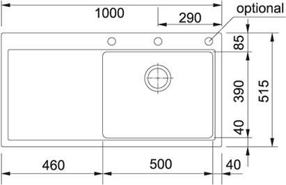 Кухонна мийка Franke Mythos MTG 611, крило зліва (114.0502.869) гранітна - врізна - колір Онікс 114.0502.869 фото