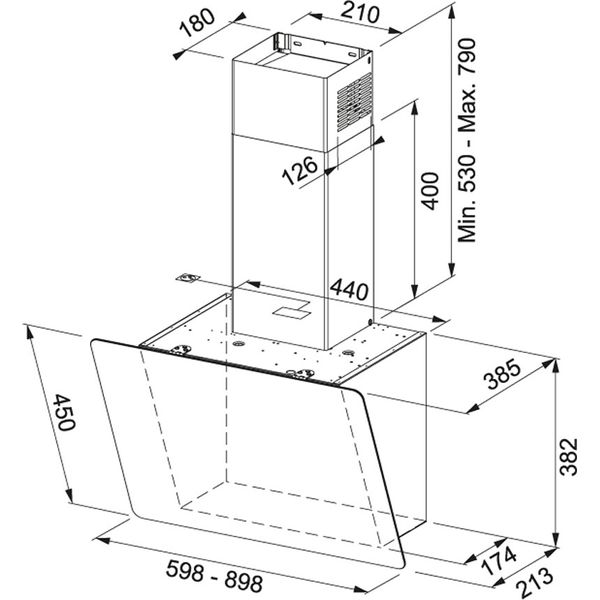 Кухонна витяжка Franke Smart Vertical 2.0 FPJ 615 V BK/DG (330.0573.294) Чорне скло - настінна - 60 см 330.0573.294 фото