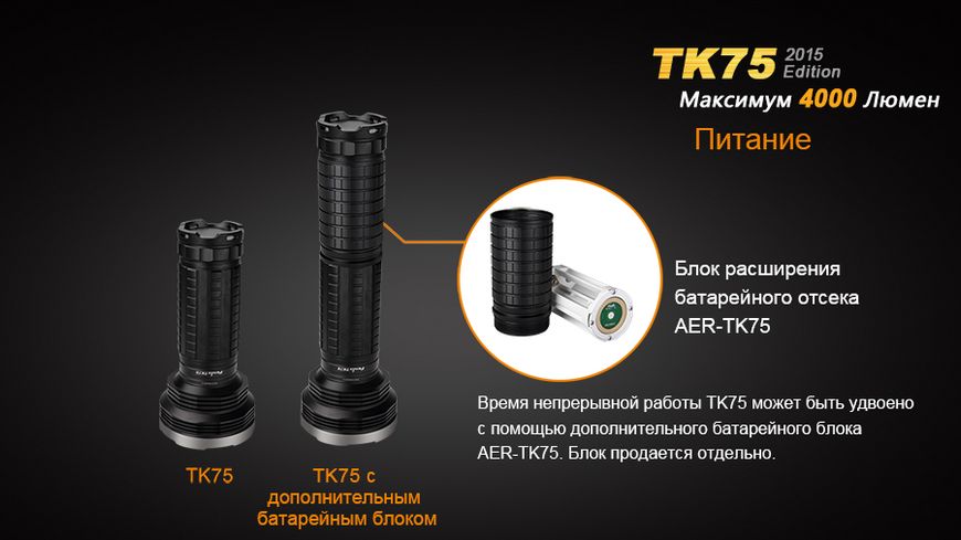 Ліхтар ручний Fenix TK75 U2 2015 TK75XM-L22015 фото