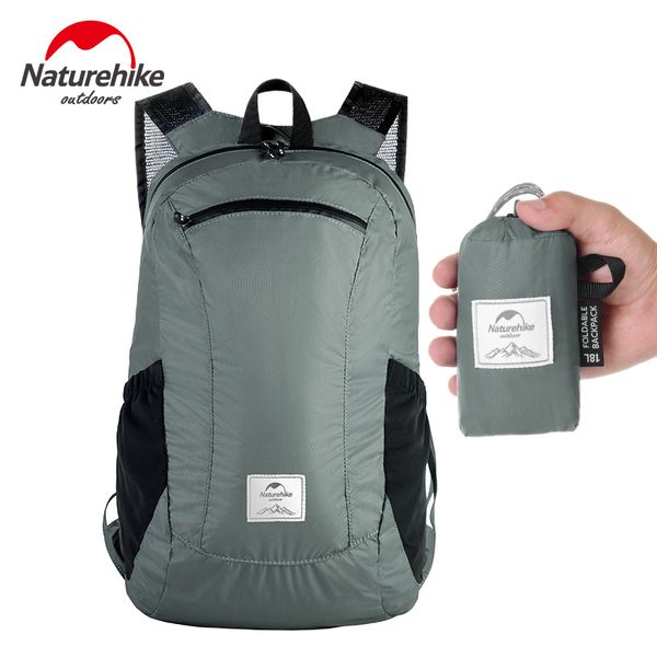 Рюкзак компактний надлегкий Naturehike Ultralight NH17A012-B, 18 л, сірий 6927595718667 фото