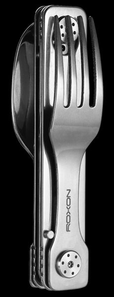 Набір столових приборів Roxon C1 3 in1 (ложка, виделка, ніж), сірий C1 фото