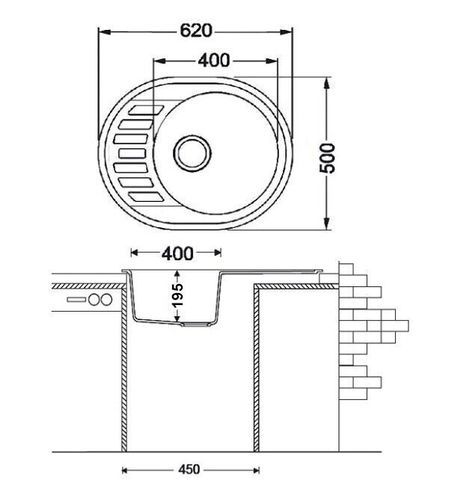 Кухонная мойка Fabiano Arc 62x50 (8221.401.0466) Antracit 8221.401.0466 фото