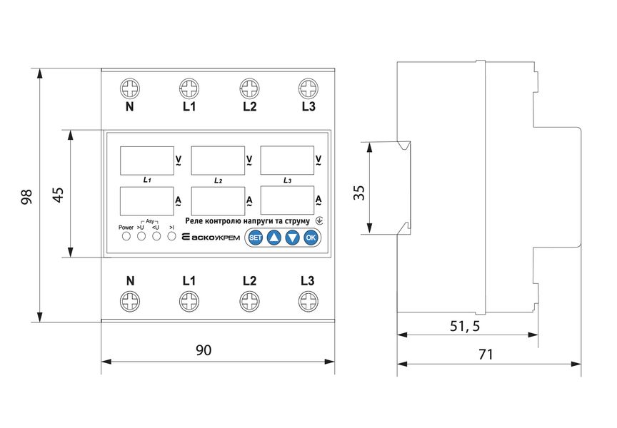 Реле контролю напруги та струму  RKV 4P 63A (A0010230003) A0010230003 фото