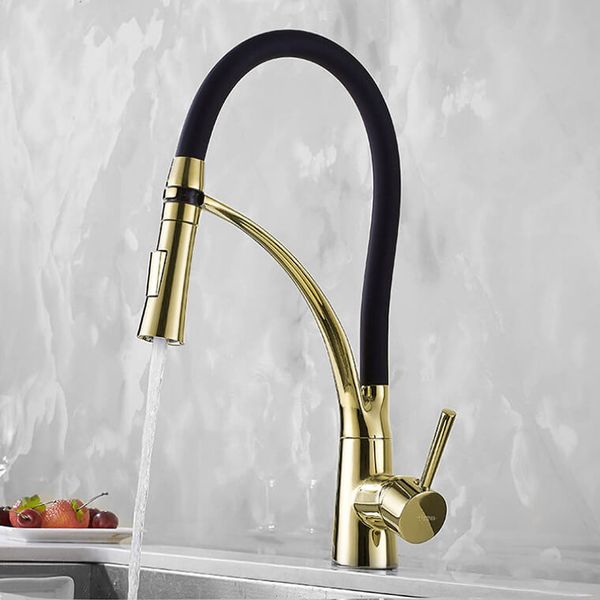 Смеситель для кухни Rea Gaspar black/l.gold (REA-B1019) REA-B1019 фото