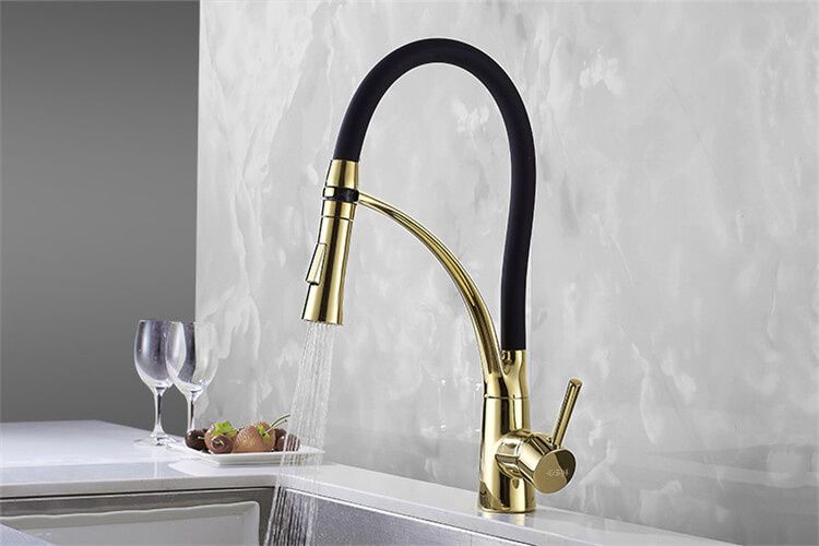 Смеситель для кухни Rea Gaspar black/l.gold (REA-B1019) REA-B1019 фото