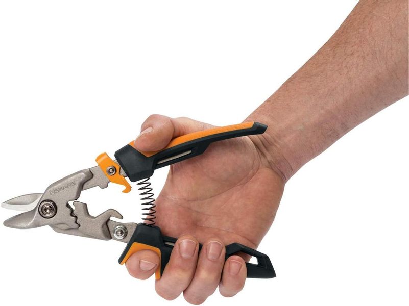 Ножиці по металу Fiskars PowerGear Aviation Snip Bulldog с коротким лезвием (1027212) 1027212 фото