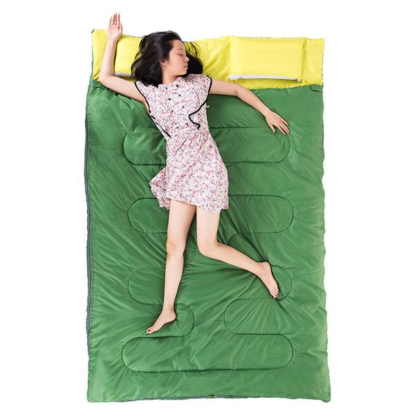Спальник двомісний з подушками Naturehike DOUBLE SD15M030-J, (12°C), зелений 6927595703793 фото