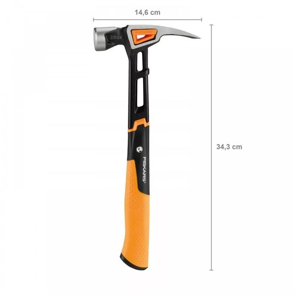 Молоток столярний Fiskars IsoCore L 20oz/13.5″ 156001 (1020214) 1020214 фото