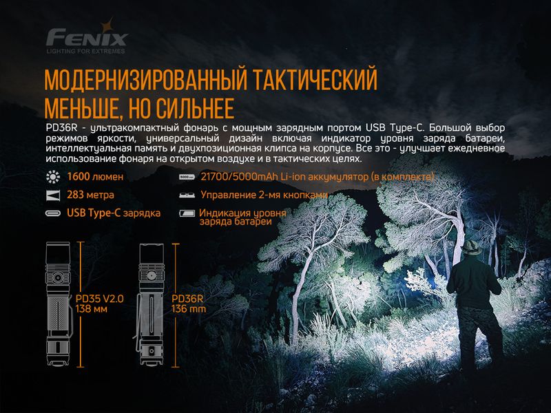 Ліхтар ручний Fenix PD36R PD36R фото