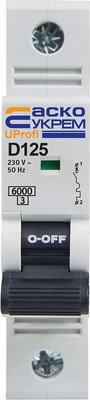 Модульний автоматичний вимикач UProfi 1р 125А D 6kА, A0010210126 A0010210126 фото