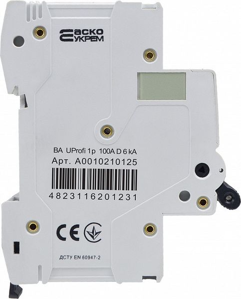 Модульний автоматичний вимикач UProfi 1р 100А D 6kА, Аско-Укрем A0010210125 A0010210125 фото