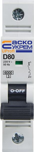 Модульний автоматичний вимикач UProfi 1р 80А D 6kА, A0010210124 A0010210124 фото