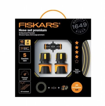 Набір із садовим шлангом Fiskars Premium 9мм (3/8”) 15 м Q4 (1027101) 1027101 фото