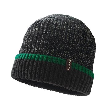 Шапка водонепроникна Dexshell Cuffed Beanie, р-р L/XL (58-60 см) чорна з зеленою смугою DH353GRNLXL фото