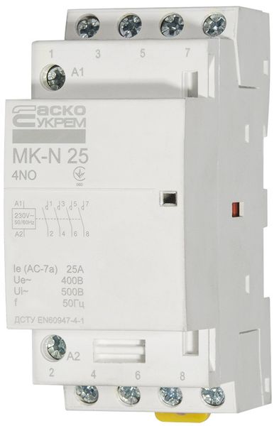 Модульний контактор MK-N 4P 25A 4NO 220V, A0040030027 A0040030027 фото