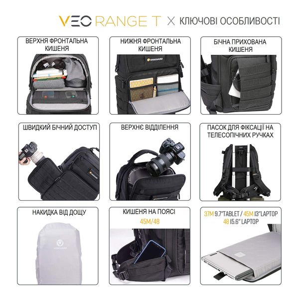 Рюкзак Vanguard VEO Range T 37M Black (VEO Range T 37M BK) DAS301770 фото