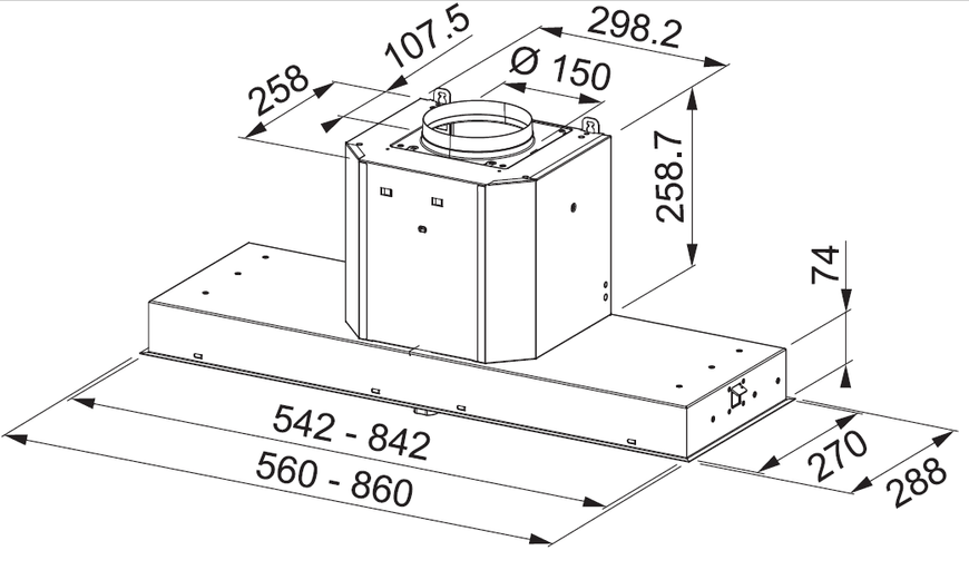 Кухонна витяжка Franke Mythos FMY 608 BI BK (110.0456.723) чорне скло - вбудована - 60 см 110.0456.723 фото