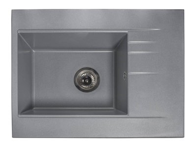Кухонна мийка Miraggio BODRUM 650 gray (0000008) Штучний камінь - Врізна - Сірий 0000008 фото