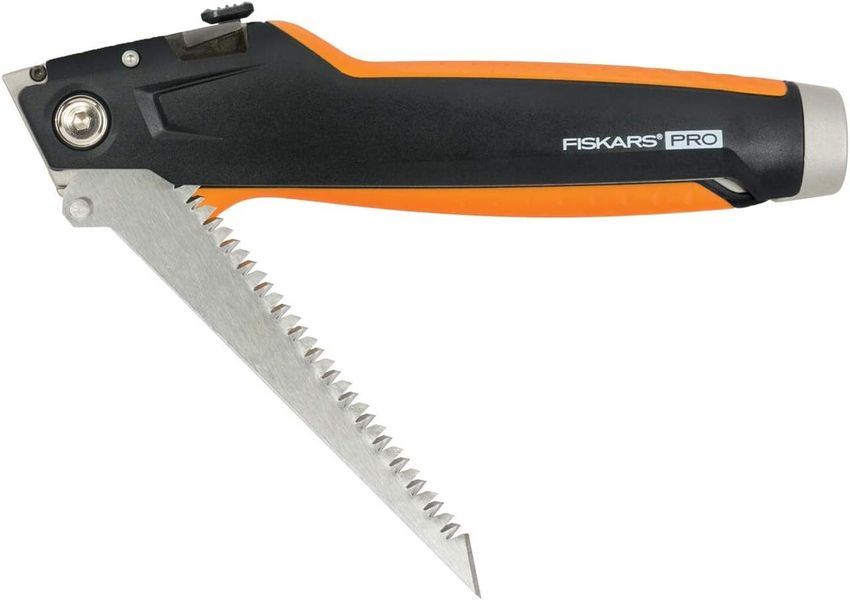 Нож для гипсокартона с пилкой Fiskars CarbonMax Drywaller Utility Knife (1027226) 1027226 фото