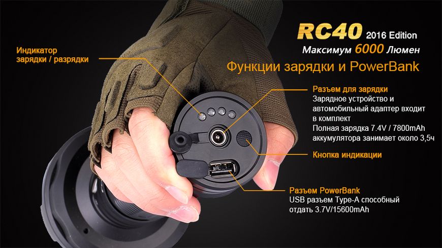 Ліхтар ручний Fenix RC40 2016 Cree XM-L2 U2 RC402016 фото