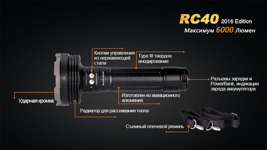 Ліхтар ручний Fenix RC40 2016 Cree XM-L2 U2 RC402016 фото