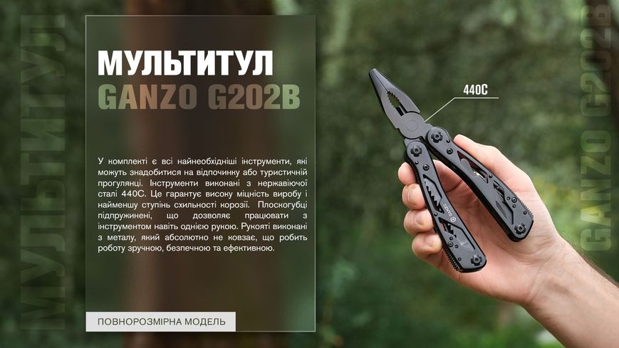 Мультитул Multi Tool Ganzo G202B G202B фото