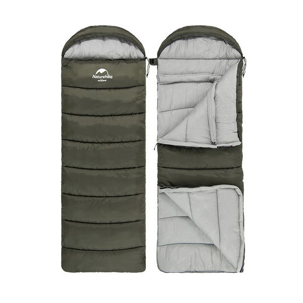 Спальник з капюшоном Naturehike U250 NH20MSD07, (6°C), правий, темно-зелений 6927595767214-R фото