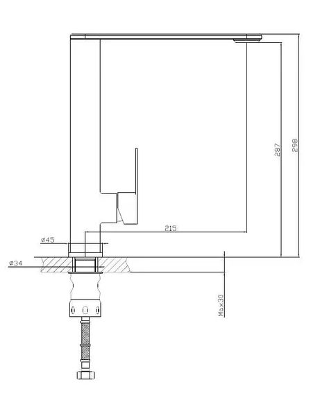 Смеситель черный для мойки кухонной из нержавейки Nett OB-30 94 фото