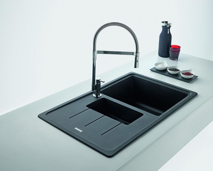 Кухонна мийка Franke Basis BFG 651-78 (114.0272.603) гранітна - врізна - оборотна - колір Онікс 114.0272.603 фото