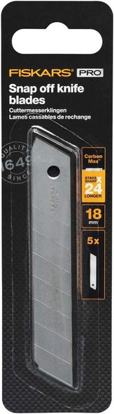 Сменные лезвия Fiskars CarbonMax Snap-Off Blades 18 мм 5 шт. (1027232) 1027232 фото