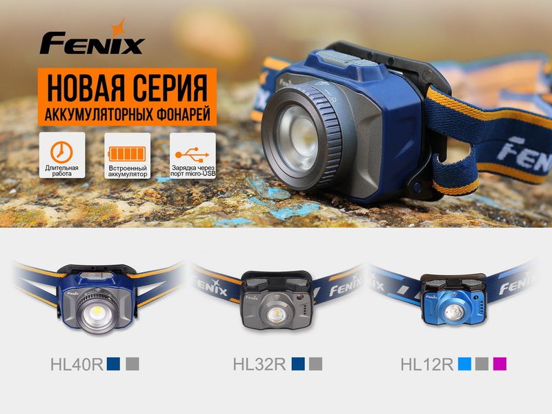 Ліхтар налобний Fenix HL40R Cree XP-LHIV2 LED сірий HL40RGY фото