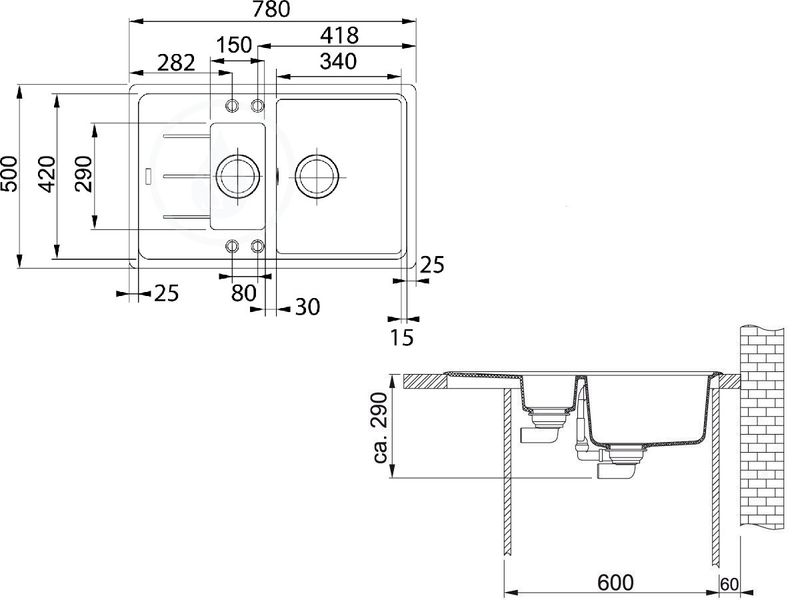 Кухонная мойка Franke Basis BFG 651-78 (114.0272.602) гранитная - врезная - оборотная - Белый 114.0272.602 фото