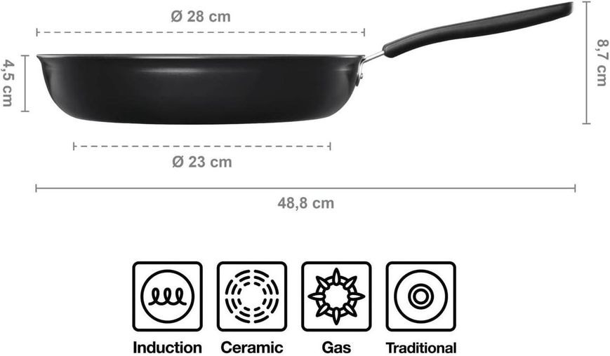Сковорода Fiskars Functional Form Frying Pan 28 см (1026574) 1026574 фото