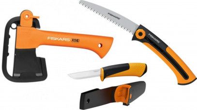 Подарочный набор Fiskars X5 3 в 1 (Топор 121123 + нож 156017 + пила 123870) 1057912 1057912 фото