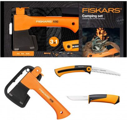 Подарунковий набір Fiskars X5 3 в 1 (Топор 121123 + ніж 156017 + пила 123870) 1057912 1057912 фото