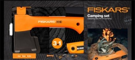 Подарунковий набір Fiskars X5 3 в 1 (Топор 121123 + ніж 156017 + пила 123870) 1057912 1057912 фото