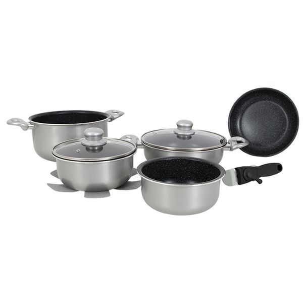 Набір посуду Gimex Cookware Set induction 8 предметів Silver (6977227) DAS302021 фото