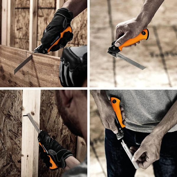 Пилка універсальна складана 2 полотна (метал, дерево) Fiskars Pro PowerTooth 15 см 13/24 TPI (1062934) 1062934 фото